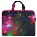 Deep Pink Star Green Galaxy Night Stars Carrying Handbag Laptop 16  Double Pocket Laptop Bag  View1