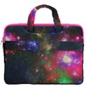 Deep Pink Star Green Galaxy Night Stars Carrying Handbag Laptop 16  Double Pocket Laptop Bag  View2