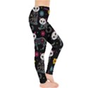 Black & Colorful Skeleton Cute Kitty Cat Prints Leggings  View4