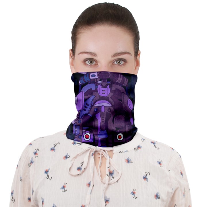 Dark Robot Face Mask Covering Bandana for Adults
