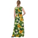 Hibiscus Flowers Floral Green Party Chiffon Mesh Maxi Dress View2