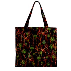 Neon Shamrock Dark Stretch Zipper Grocery Tote Bag