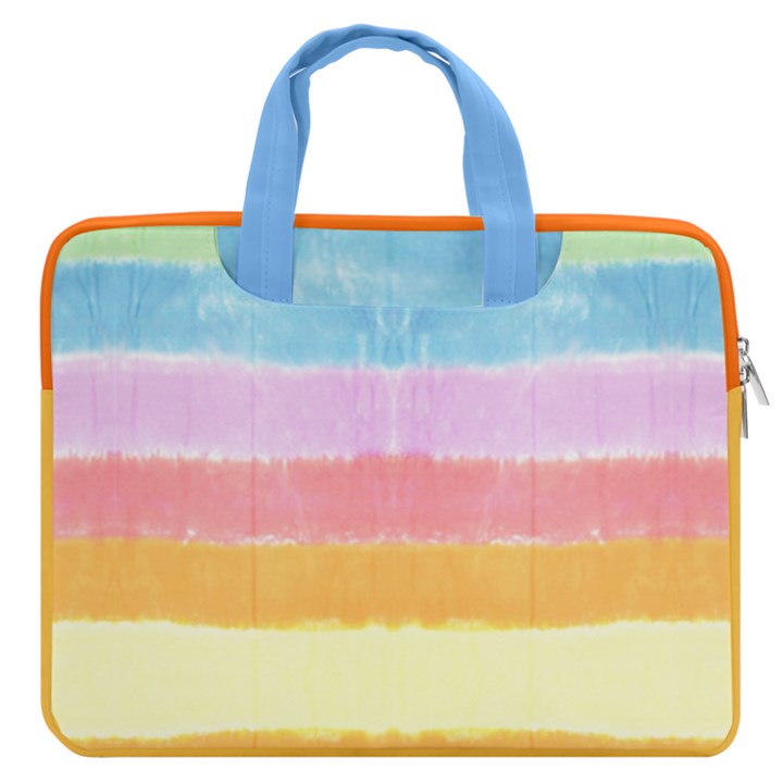 Light Rainbow Tie Dye Double Pocket 16  Laptop Bag