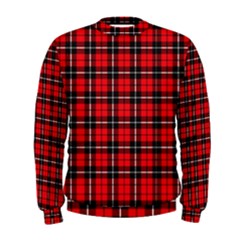 Dark Red & Black Checkered Christmas Party Mens Sweatshirt