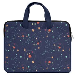 Space Stars Dark Slate Blue Nebula Double Pocket 16  Laptop Bag by CoolDesigns