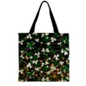 St Patrick Day Black Lucky Shamrock Zipper Grocery Tote Bag View1