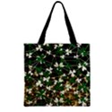 St Patrick Day Black Lucky Shamrock Zipper Grocery Tote Bag View2