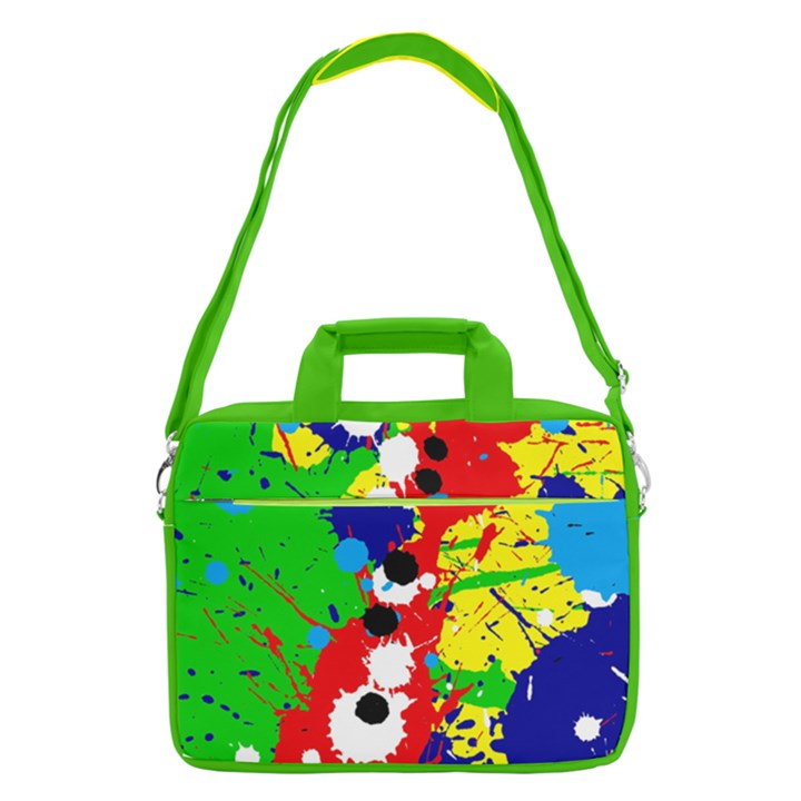 Colorful Splattered Paint Strokes Stylish 16  Shoulder Laptop Bag 