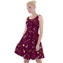 Wine Fun Night Sky Moon and Stars Knee Length Skater Dress View1