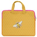 Yellow Orange Pattern Bee on Honeycombs Carrying Handbag 16  Double Pocket Laptop Bag  View1