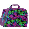 Purple & Green Pop Art Boom Pattern 13  Shoulder Laptop Bag  View3