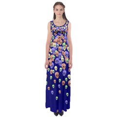 Fall Skull Dark Blue Stretch Empire Waist Maxi Dress by CoolDesigns