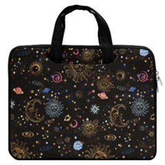 Milky Way Black Planet Space Carrying Handbag Laptop 16  Double Pocket Laptop Bag 