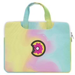 Light Yellow Green Fun Pop Art Sweet Prints Carrying Handbag 16  Double Pocket Laptop Bag 