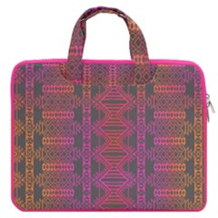 Hot Pink & Gray Tribal Aztec African Native American 16  Double Pocket Laptop Bag  by CoolDesigns
