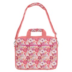 Pink Flower Floral Art 16  Shoulder Laptop Bag