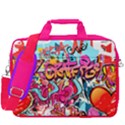 Hot Pink Graffiti Pop Art Designs 16  Shoulder Laptop Bag  View3