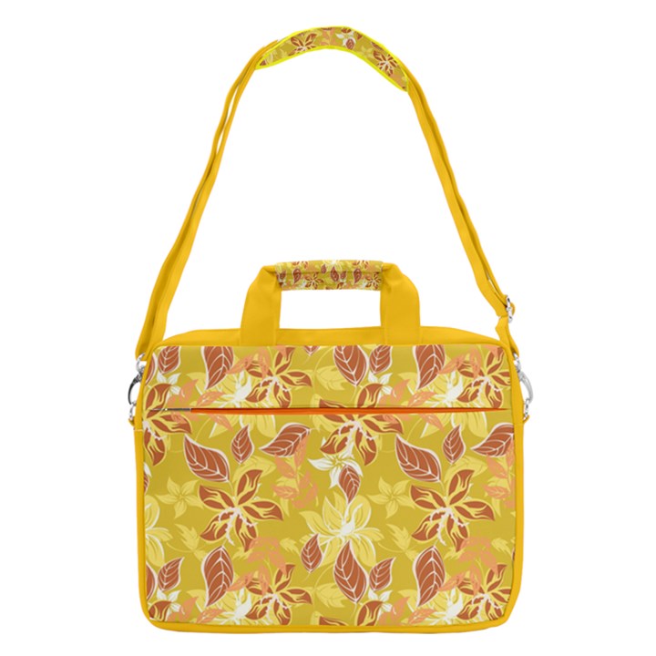 Yellow Flower Floral Pattern 13  Shoulder Laptop Bag 
