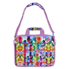 Purple Violet Abstract Floral 16  Shoulder Laptop Bag