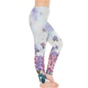 Elegant White Sweet Roses Floral Leggings  View4