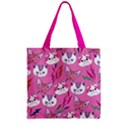 We Rock Pink Colorful Zipper Grocery Tote Bag View1