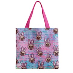 Cute Easter Pug Bunny Light Colorful Zipper Grocery Tote Bag by CoolDesigns