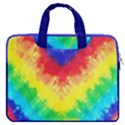 Unicorn Rainbow Colorful Tie Dye Double Pocket 16  Laptop Bag   View1