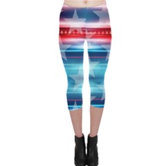 Dream Stars Soft Colorful Waist Capri Leggings  by CoolDesigns