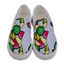Cute Fruits Colorful Stripes Printed Canvas Womens Slip Ons View1