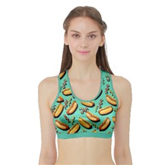 Mint Hot Dog Sports Bra With Border