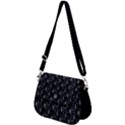 Black Pattern with Music Notes Treble Clef Saddle Handbag View2