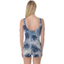 Dull Blue Tie Dye One Piece Boyleg Swimsuit View2