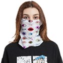 Eyes Pattern White Face Covering Bandana (Two Sides) View1