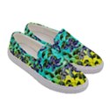 Turquoise & Yellow Floral Flower Design Womens Slip Ons View3