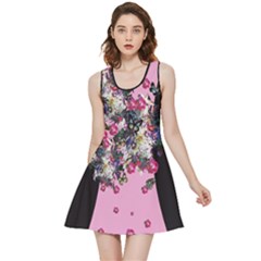 Vintage Floral Pink & Aquamarine Butterfly Slimming Print Inside Out Reversible Sleeveless Dress by CoolDesigns
