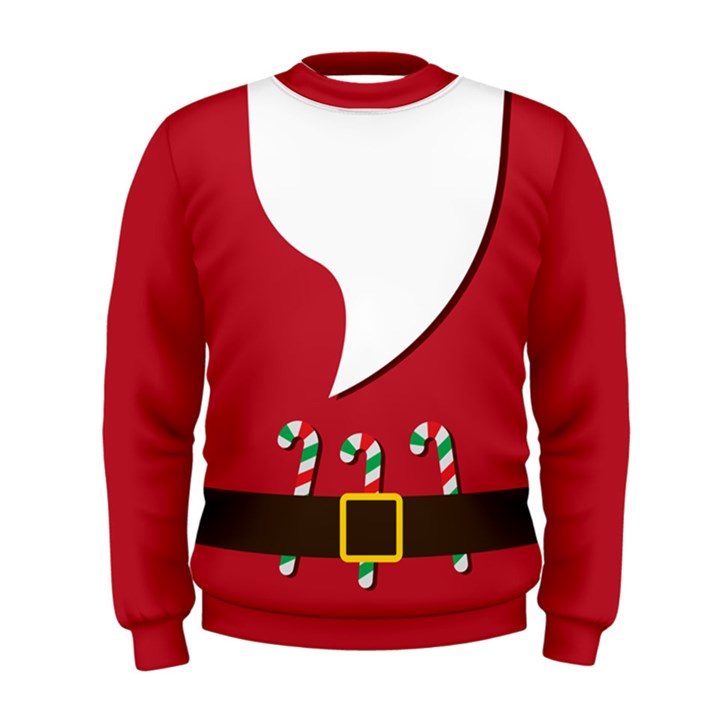 Candy Red & White Santa Mens Sweatshirt