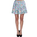 Blue Tea Time Pink Lollipop Candy Macaroon Cupcake Donut Skater Skirt View1