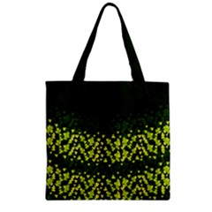 Shamrock Leafs Dark Olive Shadow Zipper Grocery Tote Bag by CoolDesigns