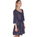 Space Stars Dark Slate Blue Nebula Velour Kimono Dress View3