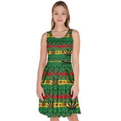 Cannabis Morogoro Green Marijuana Badges Leaves Knee Length Skater Dress With Pockets by CoolDesigns