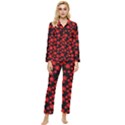 Xmas Poinsettia Flowers Pattern Long Sleeve Pocket Pajamas Set View1