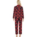 Xmas Poinsettia Flowers Pattern Long Sleeve Pocket Pajamas Set View2
