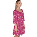 Purple Pattern Of Sweets Ice Cream Candy Velour Kimono Dress View3