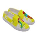 Yellow Pop Art  Rainbow Lips Prints Womens Slip Ons View3