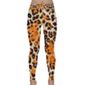 Leopard Print Orange Paint Splash Classic Yoga Leggings View1
