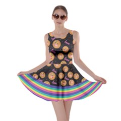 Love Dessert Black Cookies Print Skater Dress