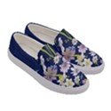 Elegant Floral Flower Dark Slate Blue Womens Slip Ons View3