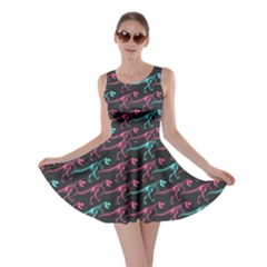 Dark Bones Purple Dinosaur Skater Dress