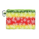 Cannabis Yellow & Green Marijuana Leaves Canvas Cosmetic Bag View1