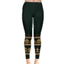 Black Gray Ethnic Pattern Stretch Leggings  View1